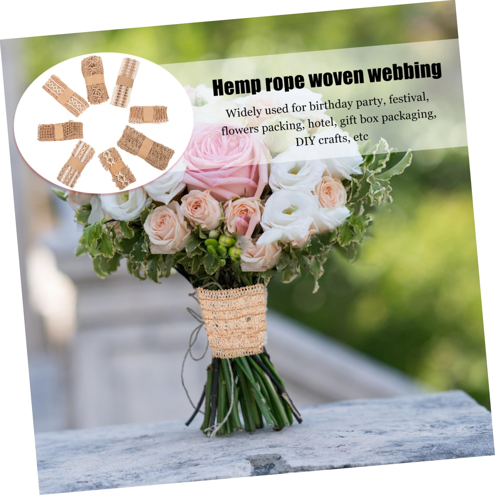HOMSFOU 2 Sätze Teiliges Kreative Webbänder Jute Für Kleidung Schuhe Und Hüte Vielseitige Diy Bastelmaterialien Zur Dekoration Und Verpackung 8 Stück * 2