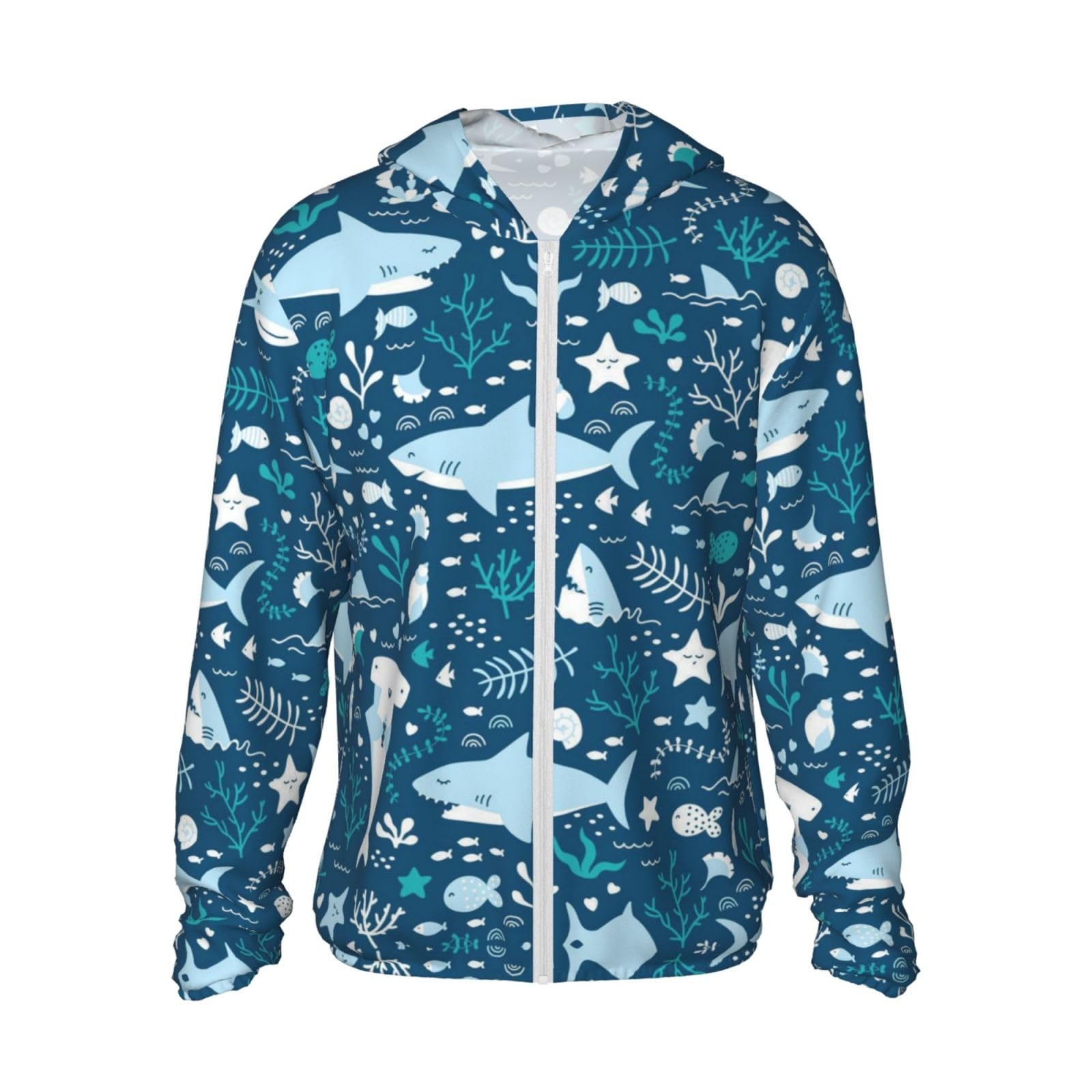 Sweat anti-UV KIROJA manches longues à capuche imprimé poisson - 8