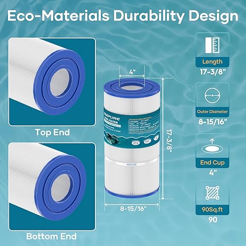 Miniatura 3 de Cartucho de filtro de piscina C900 de repuesto para cartucho de filtro PA90, CX900RE, CX900-RE, C-8409, FC-1292, PXC95, 90 pies cuadrados, 1 paquete