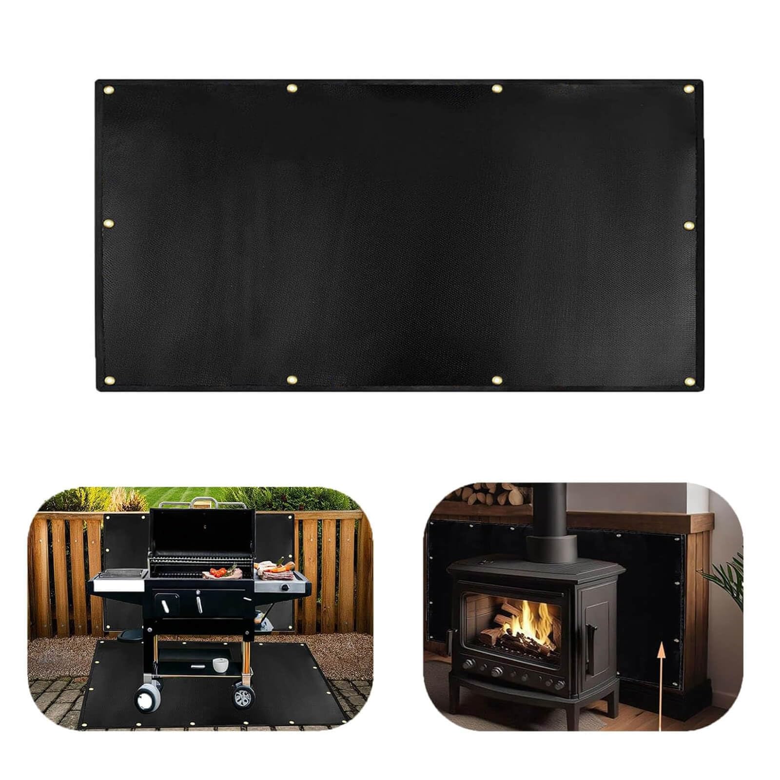 Hitzeschild für die Wand hinter dem Grill, Hitzeschild für Holzofen, 90 x 120 cm.