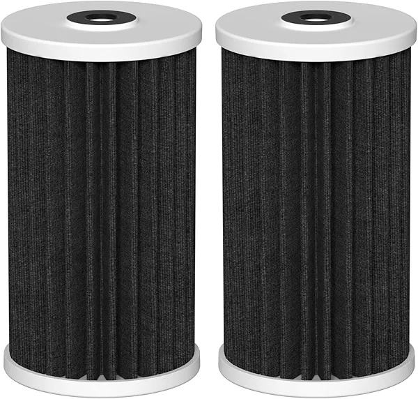 4.5"x10" 5 Micron Carbon Sediment Water Filter Replacement Cartridge Compatible with AO Smith, Whirlpool, Omni, Culligan Whole House Filtration Systems - AO-WH-PREL-RCP, 2 Pack