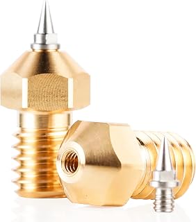 Archetype High-Quality Brass Airbrush V6 Nozzle & Removable Stainless Steel Adapter for 3D Printers with M6 Thread Hot End 1.75mm Filament (2pcs) (0.4mm)