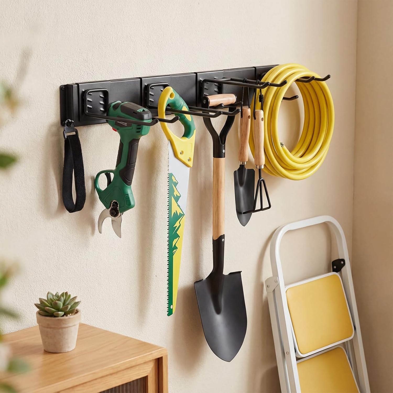 MBQQ Garage Tool Organizer Wall Mounted, 24 Inches Adjustable Garden Tool Organizer Rack,Heavy Duty Yard Tool Organizer