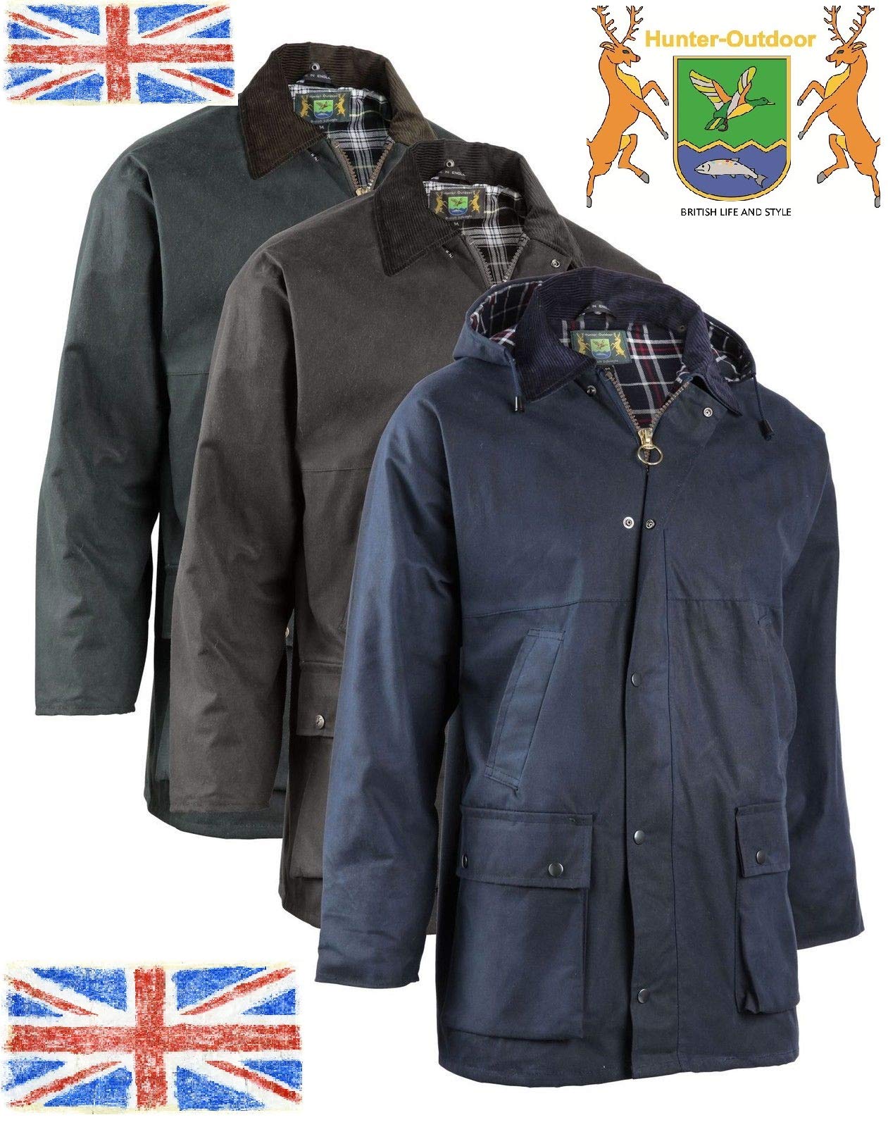 Bolton Wachsjacke für Damen und Herren, ideal zum Reiten, Schießen, Jagen, Angeln, Wachsjacke Gr.