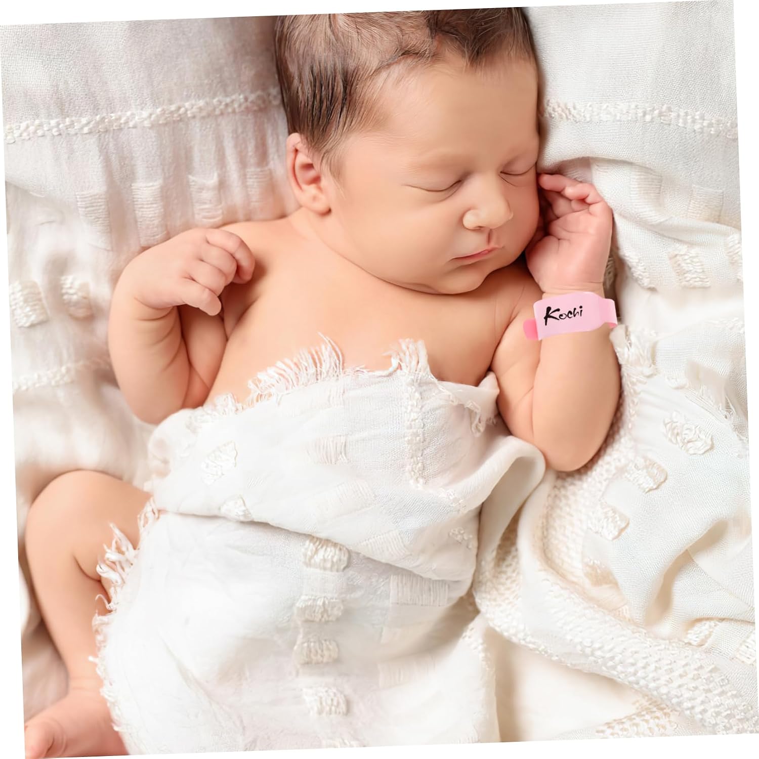 100pcs Disposable PVC Wristbands for Newborns Hospital Identification Bands Soft Comfortable Bracelets Secure Design for Accurate Patient Care