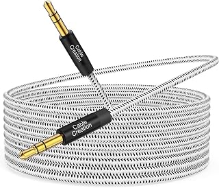 CableCreation Long Aux Cable (20FT/6M), 3.5mm Audio Cable Male to Male,Braided Hi-Fi Sound 1/8 Auxiliary Headphone Cord for Outdoor, Home Stereos, Speaker(with Aux Port Devices), Black