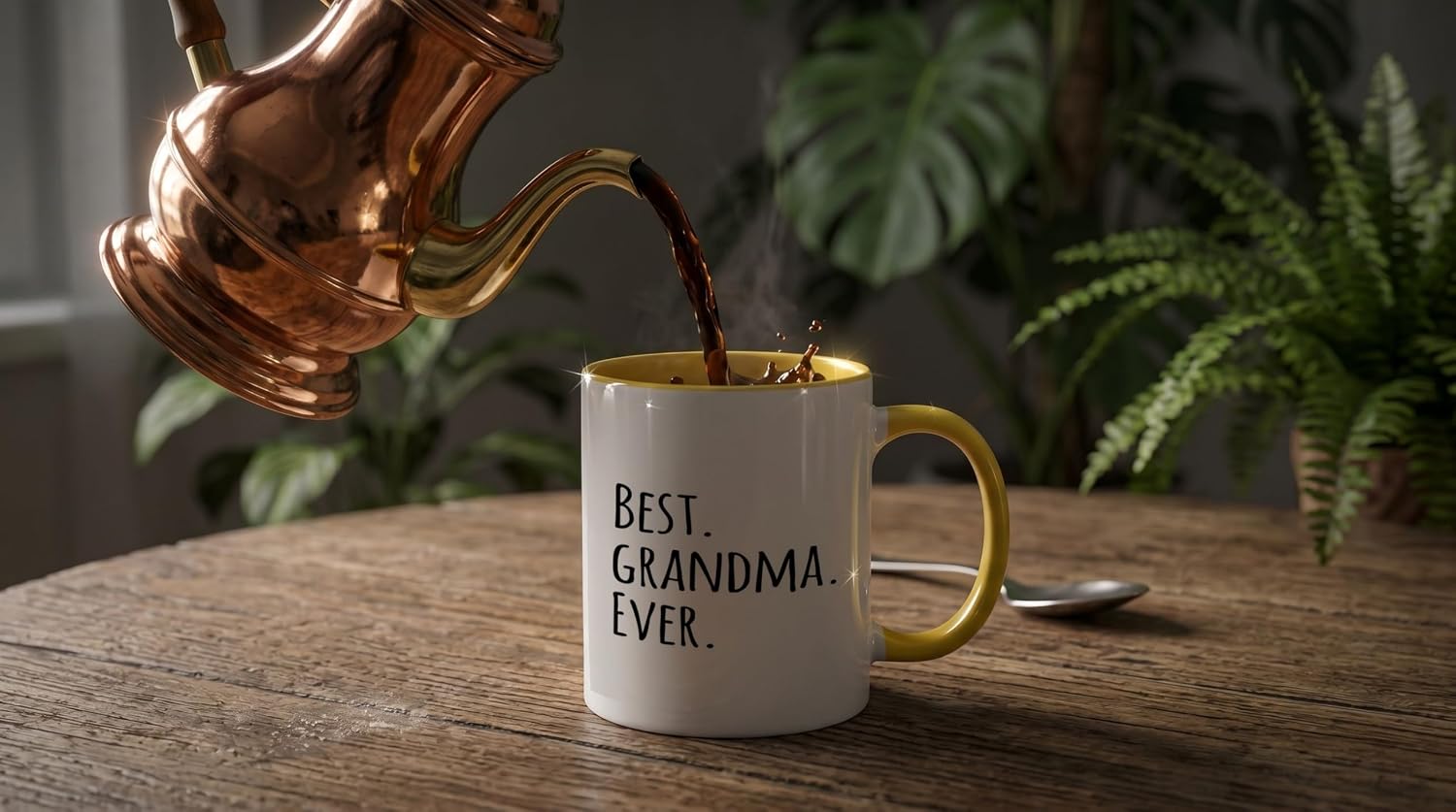 3dRose Best Grandma Ever - Gifts for Grandmothers 11oz Two-Tone Yellow Mug image 3
