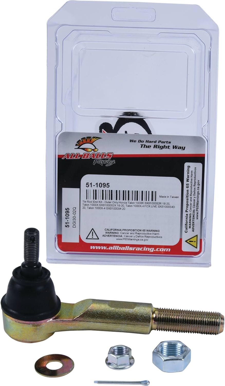 All Balls Tie Rod End Kit 51-1095 Compatible With/Replacement For Honda Talon 1000R SXS1000S2R 2019-2020, Talon 1000X SXS1000S2X 2019-2020, Talon 1000X-4 FOX LIVE SXS1000S4D 2020