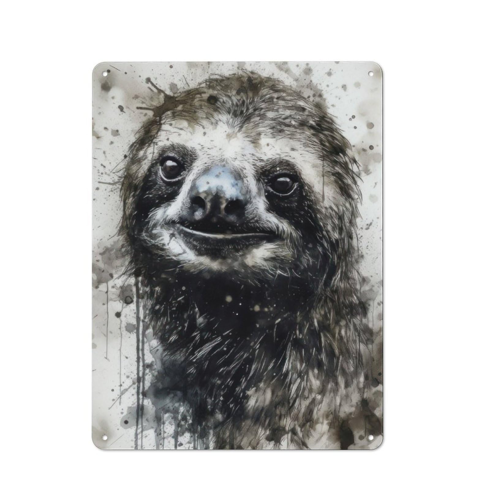 Junmoney Sloth Slow And Steady Retro Metal Wall Sign 40X30cm With For Bar Or Restaurant, A Housewarming Gift For Hospitality Decor Collectors