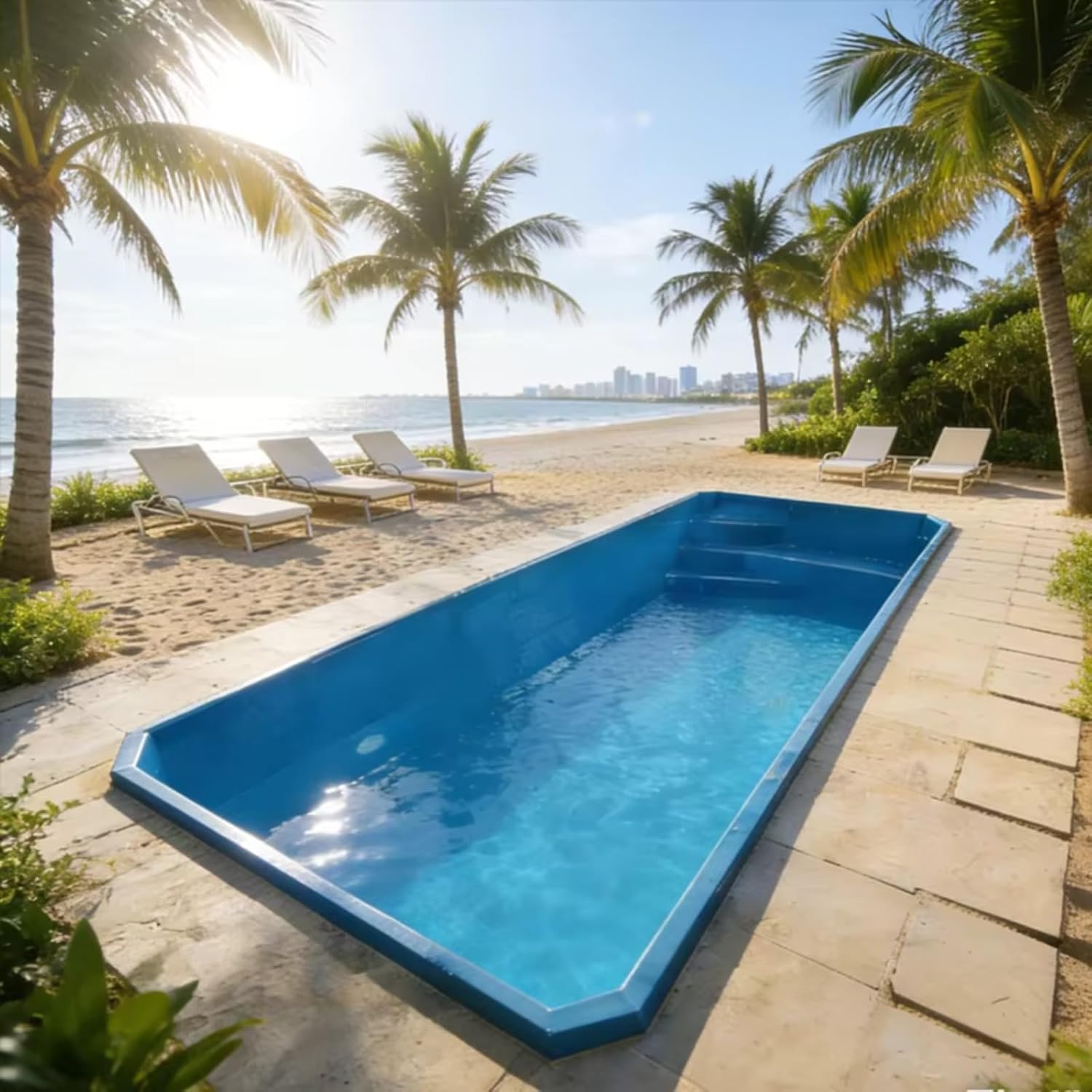 Swimming Pool Large Pools Rectangle Above Ground Pool for Family Gatherings Parties, Relaxation