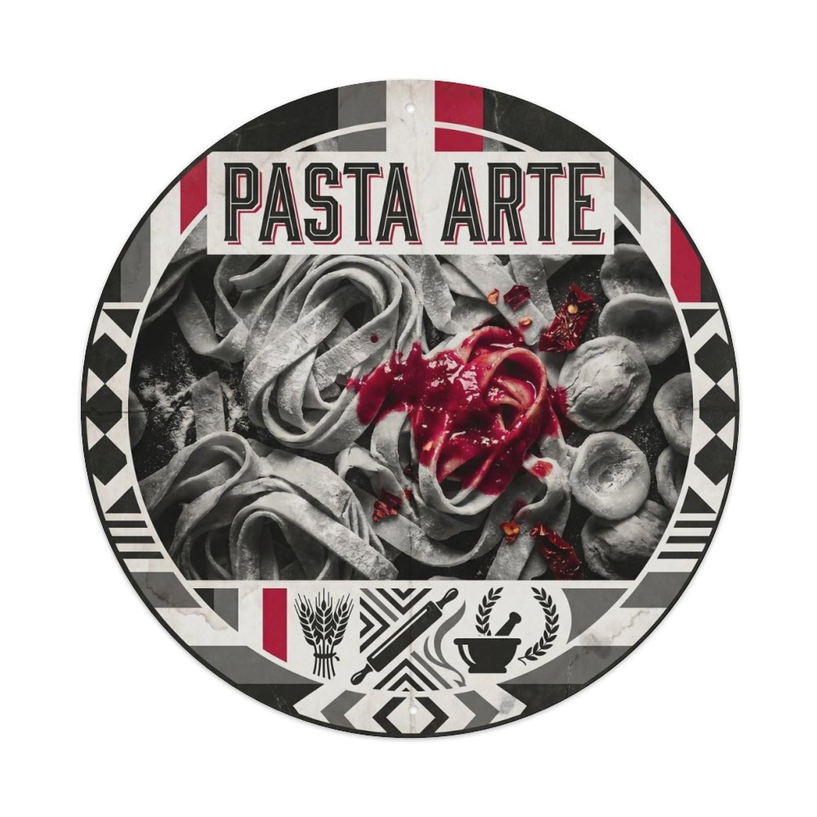 Pasta Americana Monochrome Diner Food Culture Metal Tin Sign