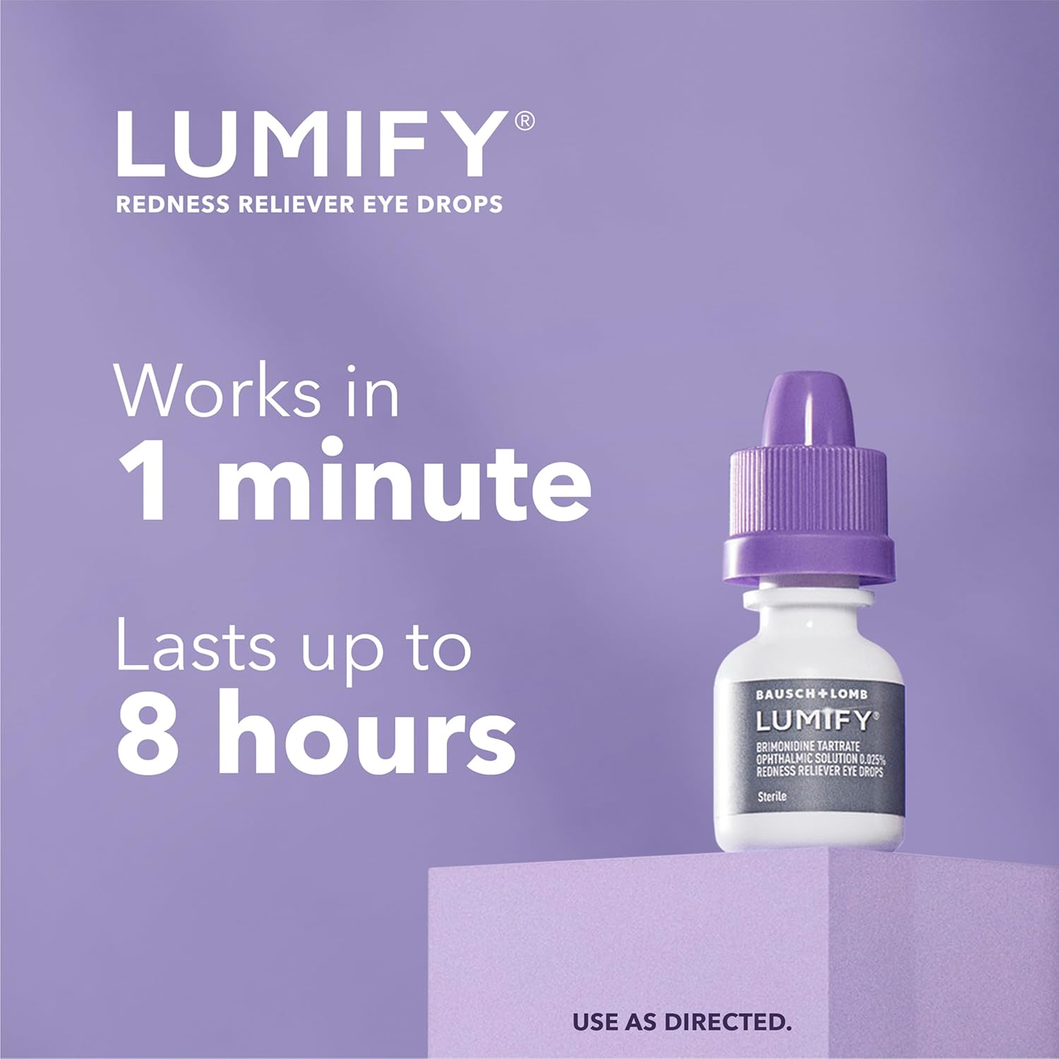 LUMIFY Eye Drops for Red Eyes, Redness Reliever for Brighter Looking Eyes, Works in 1 Minute & Lasts Up to 8 Hours, Eye Drops, 0.25 Fl Oz (7.5mL) - Image 4