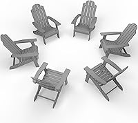 Vista 22 de MXIMU Silla Adirondack plegable para exteriores: fácil de montar y cómodas sillas Adirondack, juego de 2 sillas de plástico compuesto para todo tipo