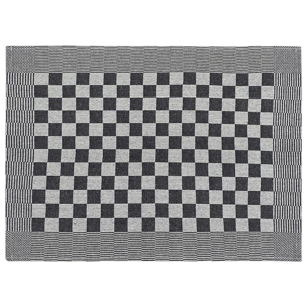 Set di 10 asciugamani in cotone nero bianco con 5 strofinacci da 50 x 70 cm e 5 asciugamani ospite 50 x 50 cm, assorbenti, morbidi, per cucina, bagno e asciugamani per ospiti