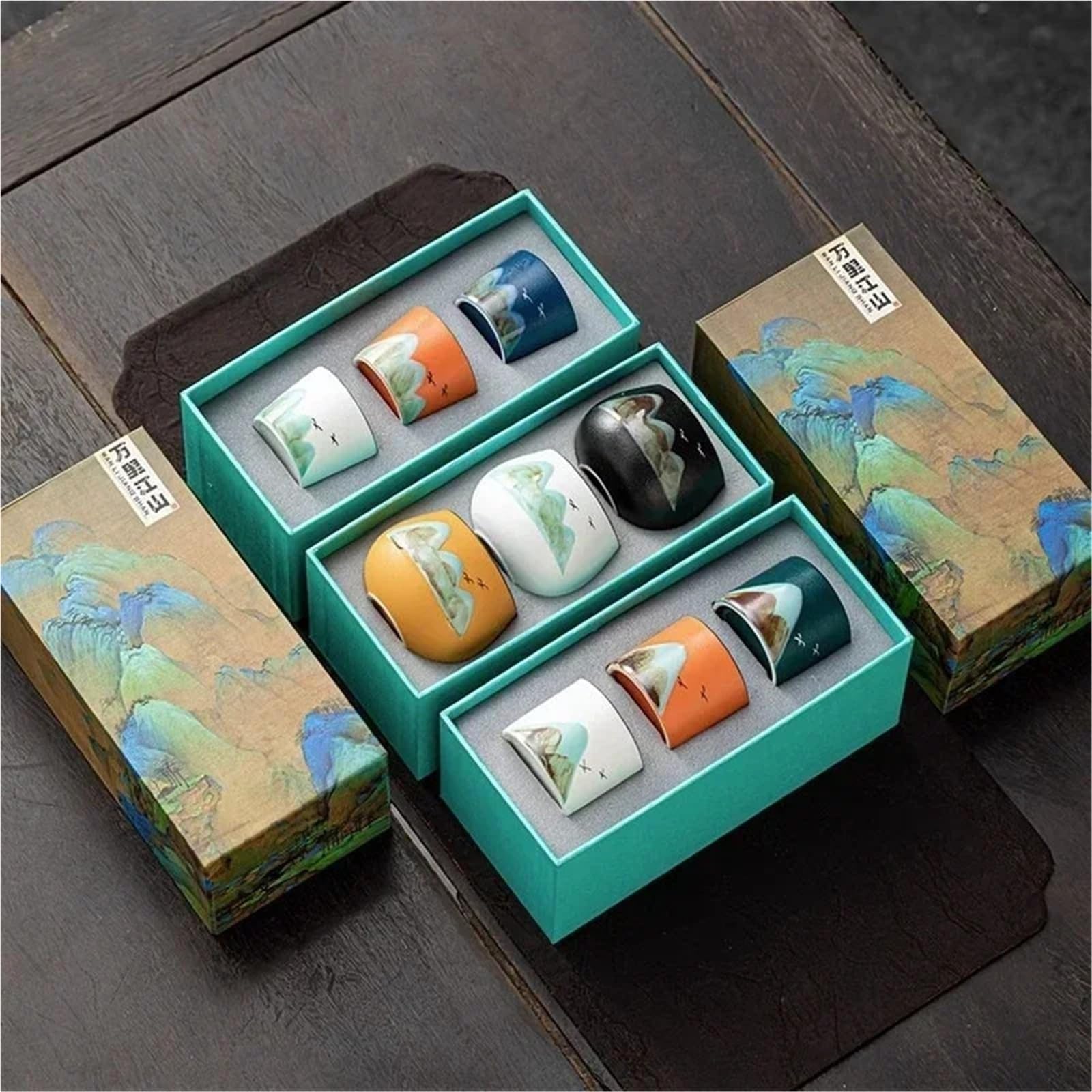 Tee-Ei, Geschenkbox, 1 Set, Espressotassen, japanische Keramik-Teetasse, Porzellan-Teeschale, Keramik-Kaffeetasse, Teetasse, Kaffeetassen (A)