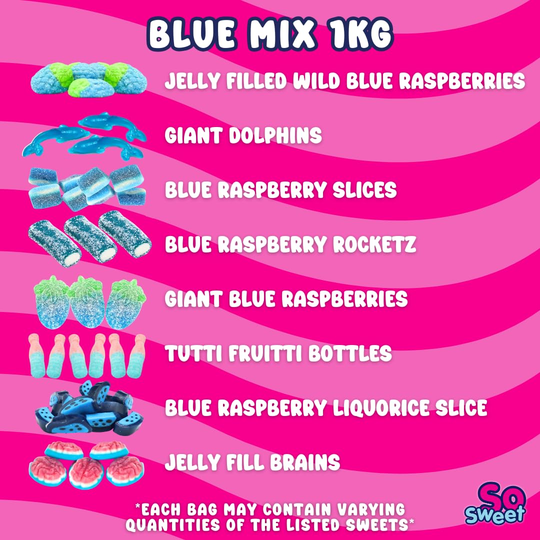 SoSweet Blue Sweet Mix – 1kg Bulk Bag | Fruity Blue-Themed Pick & Mix Sweets | Party Candy, Sweet Tables, Events | Long Shelf Life — view 4