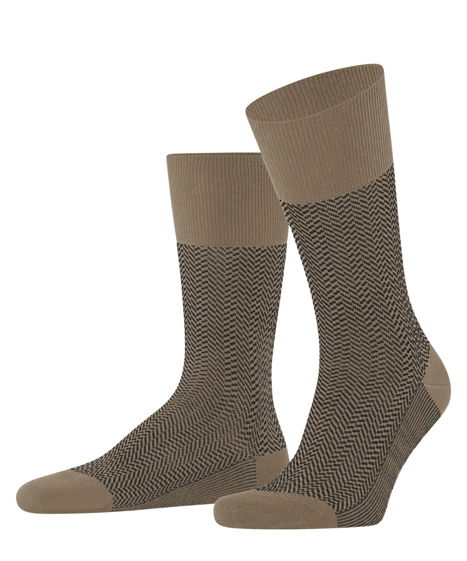 FALKE Men's Airport M So Wool Cotton Plain 1 Pair Socks, Brown Camel 5038 Herringstripe, 5.5-8
