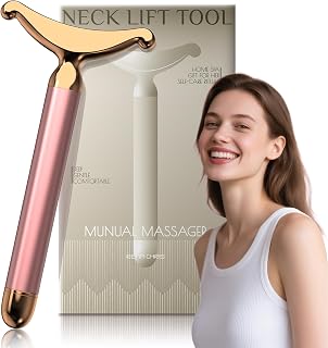 RenaChris Facial Massager & Neck Lifter - Lymphatic Drainage Depuffer, Jawline Sculptor, Under-Eye Tool, Ergonomic Weighted Metal for At-Home Spa