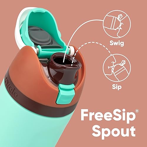 Miniatura 2 de Owala Botella de agua aislada de acero inoxidable con popote, botella de agua deportiva sin BPA, ideal para viajes, 16 onzas, chocolate menta