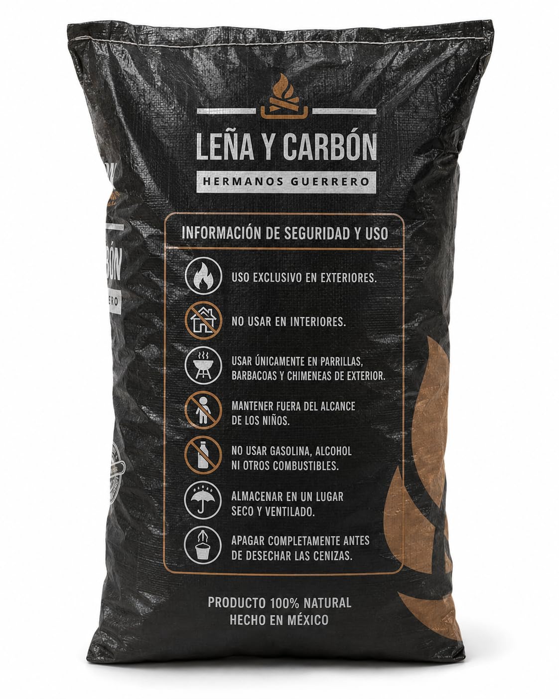 Carbón de Encina Barbacoa. Pack de 5 Sacos - 75 Kgs. Carbón de encina 100% Natural – Ideal para asadores, Parrillas y chimeneas. Barbacoa Carbon.