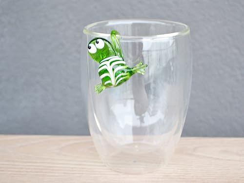 Miniatura 2 de Figura de rana de cristal verde  Miniatura soplada a mano estilo Murano  Adorno de rana coleccionable para estante, terrario o maceta  Regalo para