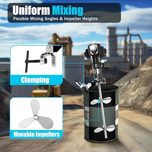 Miniatura 5 de Mezclador de pintura automático neumático de 50 galones, mezclador neumático de acero inoxidable, mezclador de pintura de tinta de revestimiento