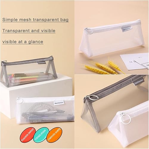 Miniatura 7 de Bolsa de cosméticos de malla, bolsa de maquillaje transparente portátil, bolsa de malla con cremallera para el hogar, oficina, accesorios de viaje,