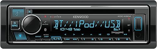 Kenwood KDC-X304 eXcelon - Receptor estéreo para automóvil con Bluetooth manos libres, radio AMFM, USB, Tienda Alexa integrado, iluminación de color