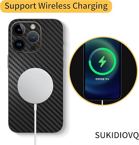 Miniatura 5 de Adhesivo de fibra de carbono para iPhone 14 Pro Max, vinilo de fibra de carbono de 9.8 ft, ultradelgado, ultraliviano, protector de vidrio, película