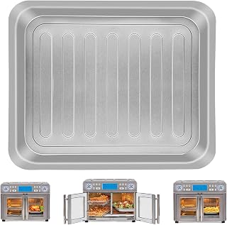 GXF Air Fryer Accessories for Emeril Lagasse Dual Zone 360 Air Fryer Oven 25 QT Extra Large, 14''×12'' Steel Air Fryer Tray Grill Pan Grill Plate Crisper Plate Replacement Parts Rack