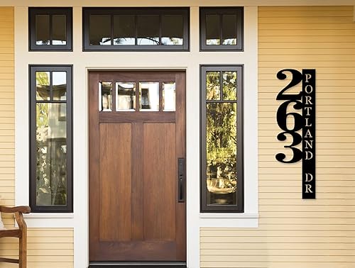 Vista 22 de Custom House Number Address Sign Personalized Metal Address Plaque Personalized Metal Sign Personalized Metal Outdoor Address Name Sign Outdoor Sign