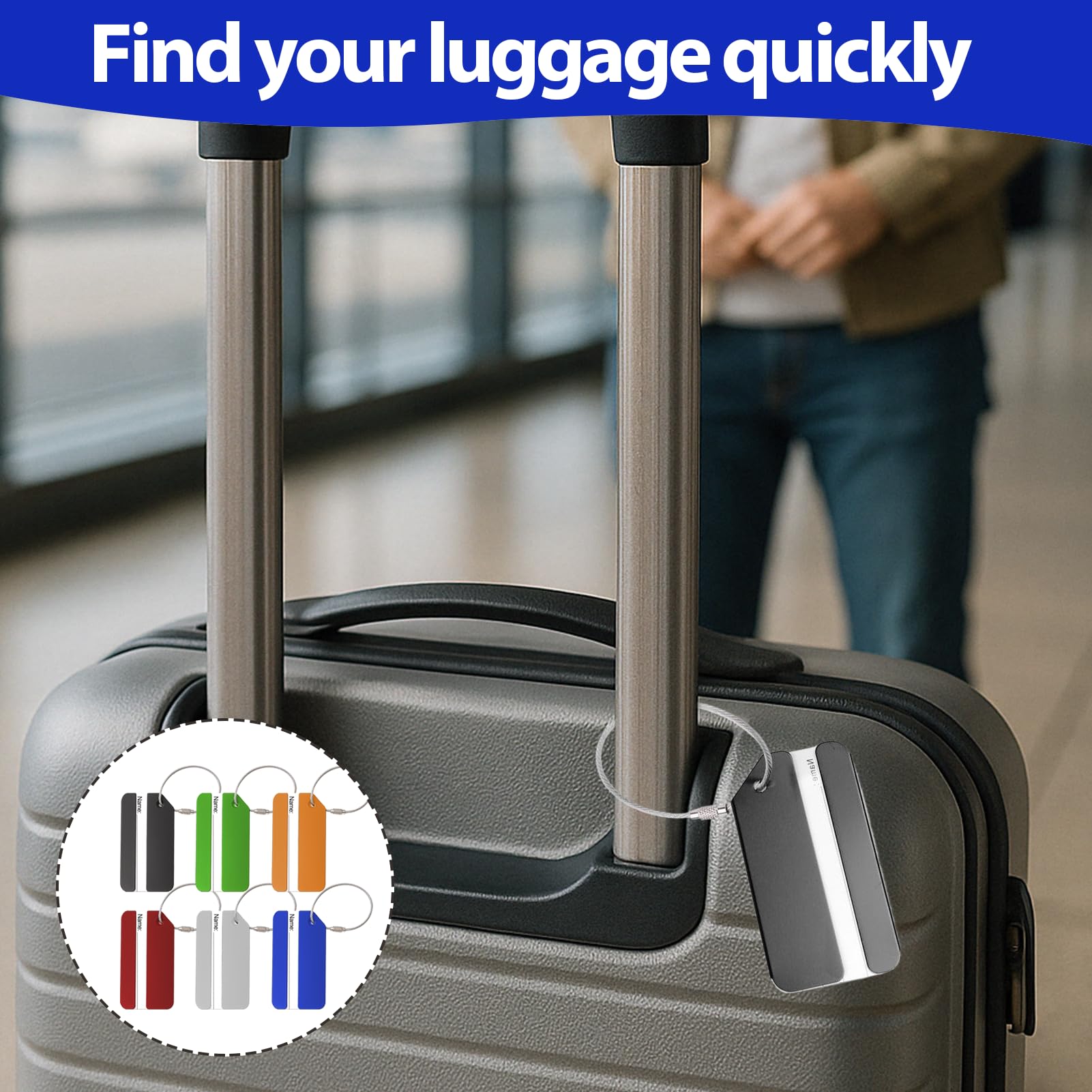 Vicloon 4 Stuks Travel Bagage Tags, Kofferaanhanger bagagelabel, Koffer ID Tags, Identiteit ID-labels, Bagage Koffers Tags voor het voorkomen van