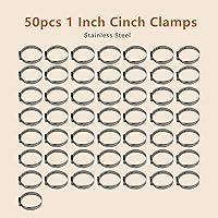 Vista 5 de kimllier 50 abrazaderas de cincha de 1 pulgada, accesorios de acero inoxidable, anillos de crimpado, abrazaderas para conexiones de montaje