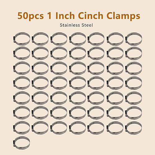 Miniatura 5 de kimllier 50 abrazaderas de cincha de 1 pulgada, accesorios de acero inoxidable, anillos de crimpado, abrazaderas para conexiones de montaje de