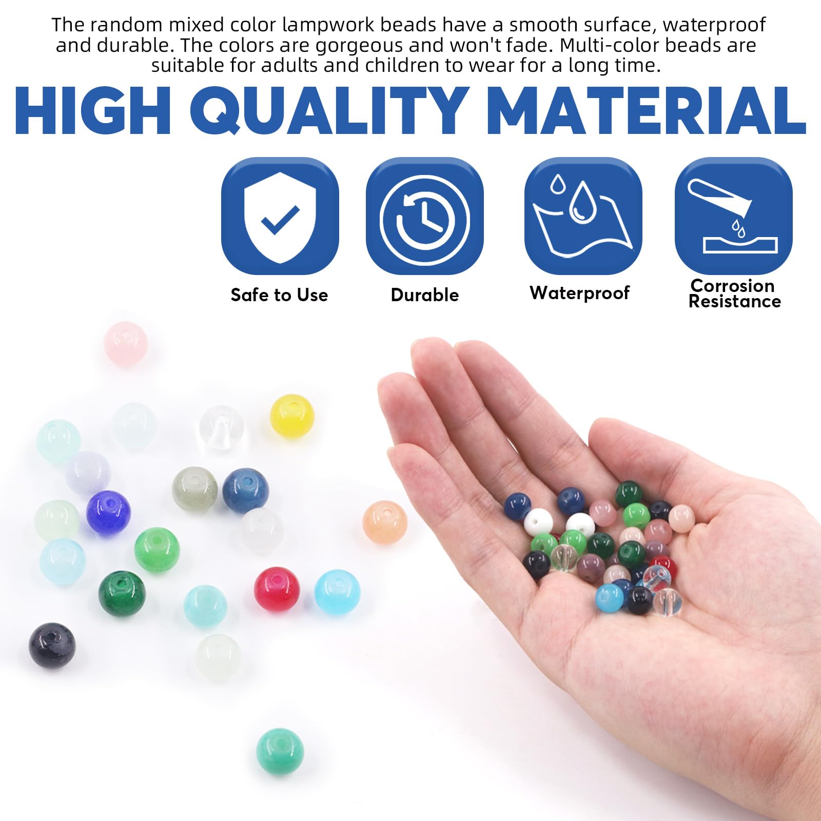Glarks Kit di 627 perline di vetro per la creazione di gioielli braccialetto ciondoli set di artigianato sfuso perline di vetro rotonde Diamand perline di cristallo per collana di perline adulti