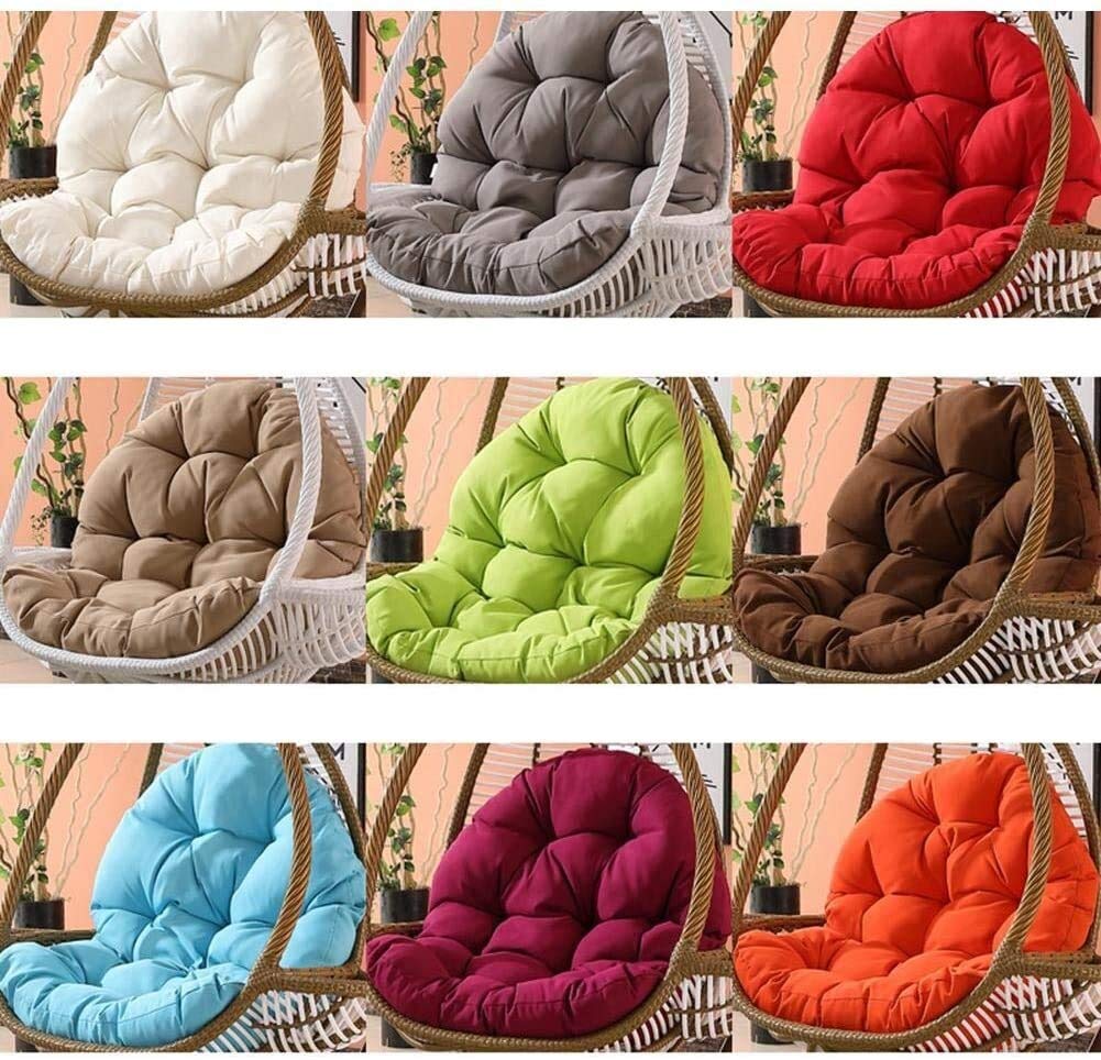 Columpio Silla Colgante Cojín de Asiento Huevo Nido Hamaca Almohadillas de Respaldo, Impermeable Espesar para Patio y jardín, 86 x 120 cm (Sin Silla) (Colo