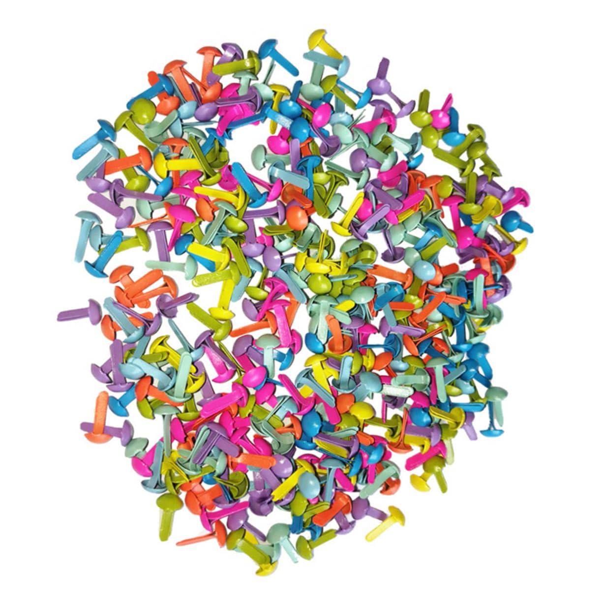 Veemoon Scrapbooking Kit 100 Pcs Metal Brads Pastel Round Brads Craft Pins for DIY Projects