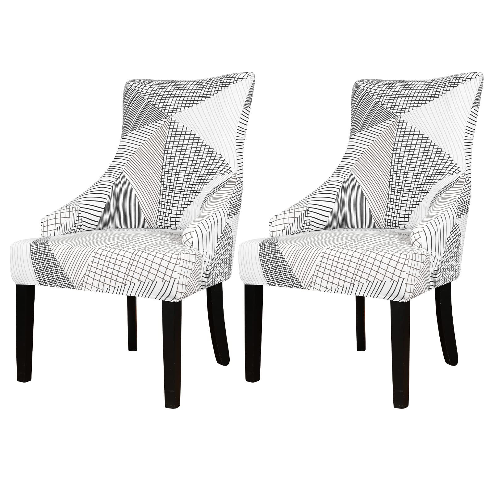 Photo 1 of Lellen Wingback Chair Covers with Pattern - Chair Covers for Dining Chairs Wingback Side Chair Slipcover Wing Chair Slipcover Reusable Arm Chair Protector Cover for Dining Living Room ?2PCS?