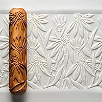 Vista 45 de MKM Pottery Tools Rodillos de mano grandes de madera para arcilla (BHR-01 Diagonal Basketweave)