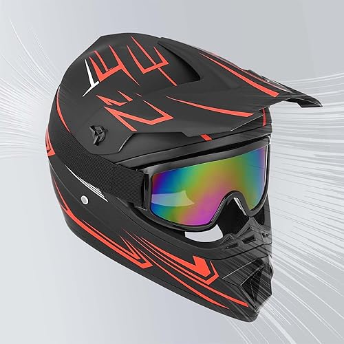 Miniatura 2 de Yesmotor Casco de motocross para niños y jóvenes, casco de cara completa para motocicleta, motocross, todoterreno, bicicleta de montaña, BMX MX ATV