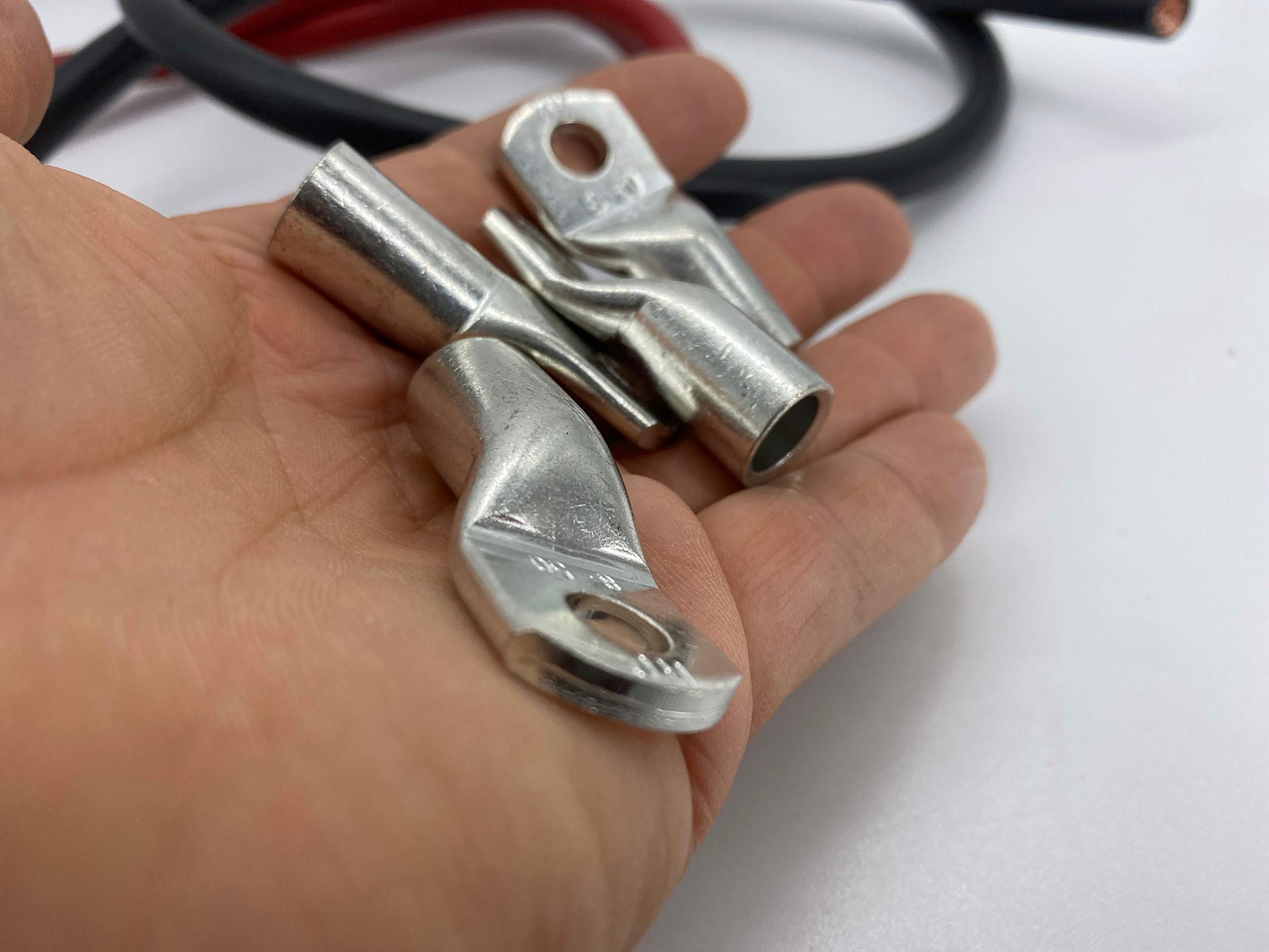 Exoda 1m kabel akumulatora set 50mm2 4x M8 konektory kablowe czerwony czarny wysoka wydajność elastyczność trwałe wykonanie wszechstronne zastosowanie.