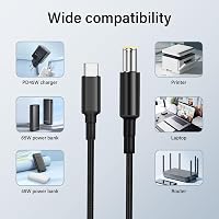 PNGKNYOCN USB-C - DC 7909 Töltőkábel (7.9x0.9mm) 100W PD Gyorstöltés Routerekhez, CCTV-hez, Laptopokhoz, Nylon Borítással, 1,8m, Fekete 7