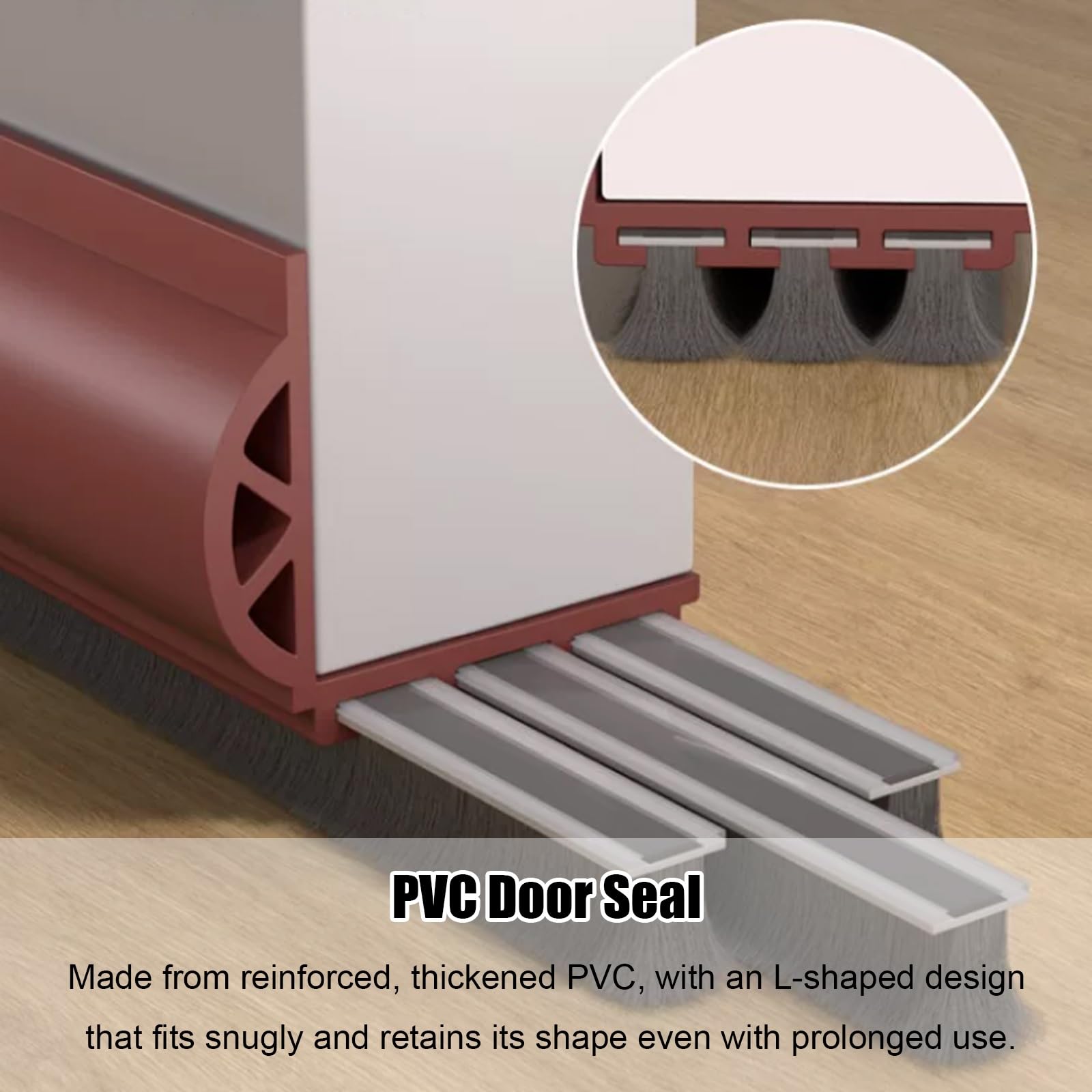 Paraspifferi per Porte Tappi antispiffero per porta in PVC per parte inferiore della porta, Tappi antirumore sotto la porta per ufficio domestico 1 2 5 8 12 pezzi, Riducono la riduzione(Brown,5pcs)