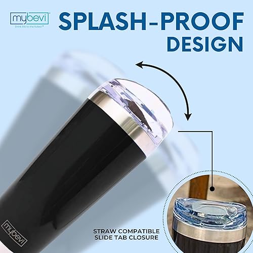 Miniatura 9 de Vaso de viaje clásico de acero inoxidable con aislamiento de alta calidad (azul marino, 26 onzas)