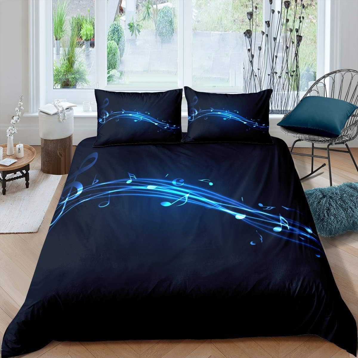 Parure de lit 3 pièces motif piano idéal pour un cadeau original de passionné