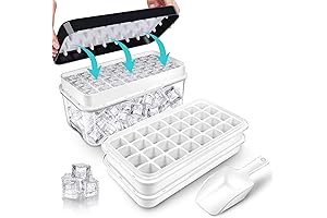 Ice Trays for Freezer with Lid Ice Cube Tray Making 64 pcs...