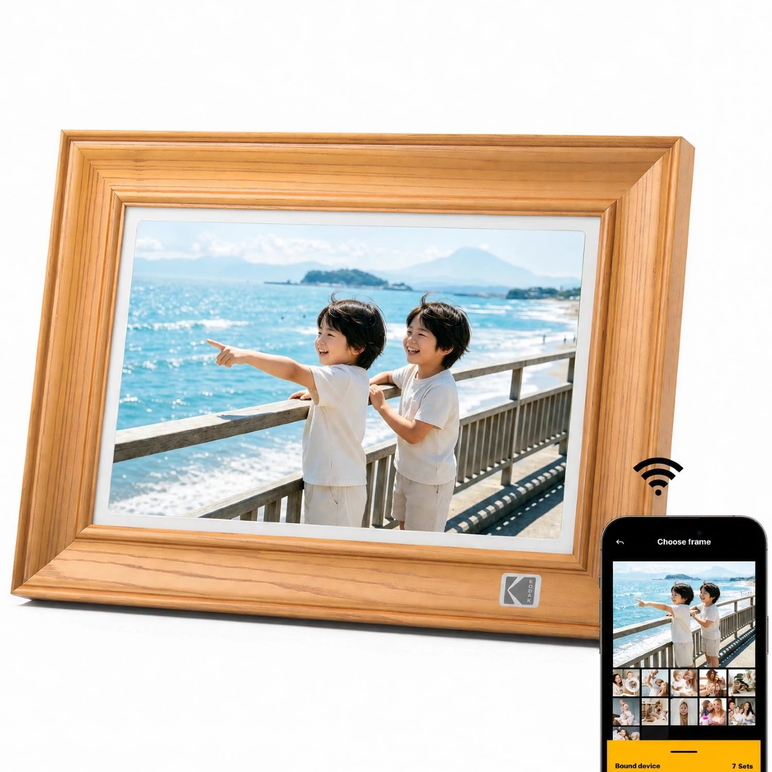 Amazon | KODAK WiFiデジタルフォトフレーム FHD 64GB内蔵 遠隔転送