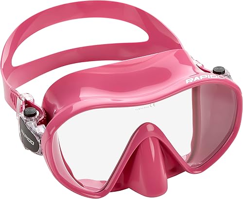 Miniatura 5 de Máscara sin marco de lente de vidrio templado de diseño italiano, máscara de esnórquel panorámica antivaho y tubo de esnórquel seco antifugas,