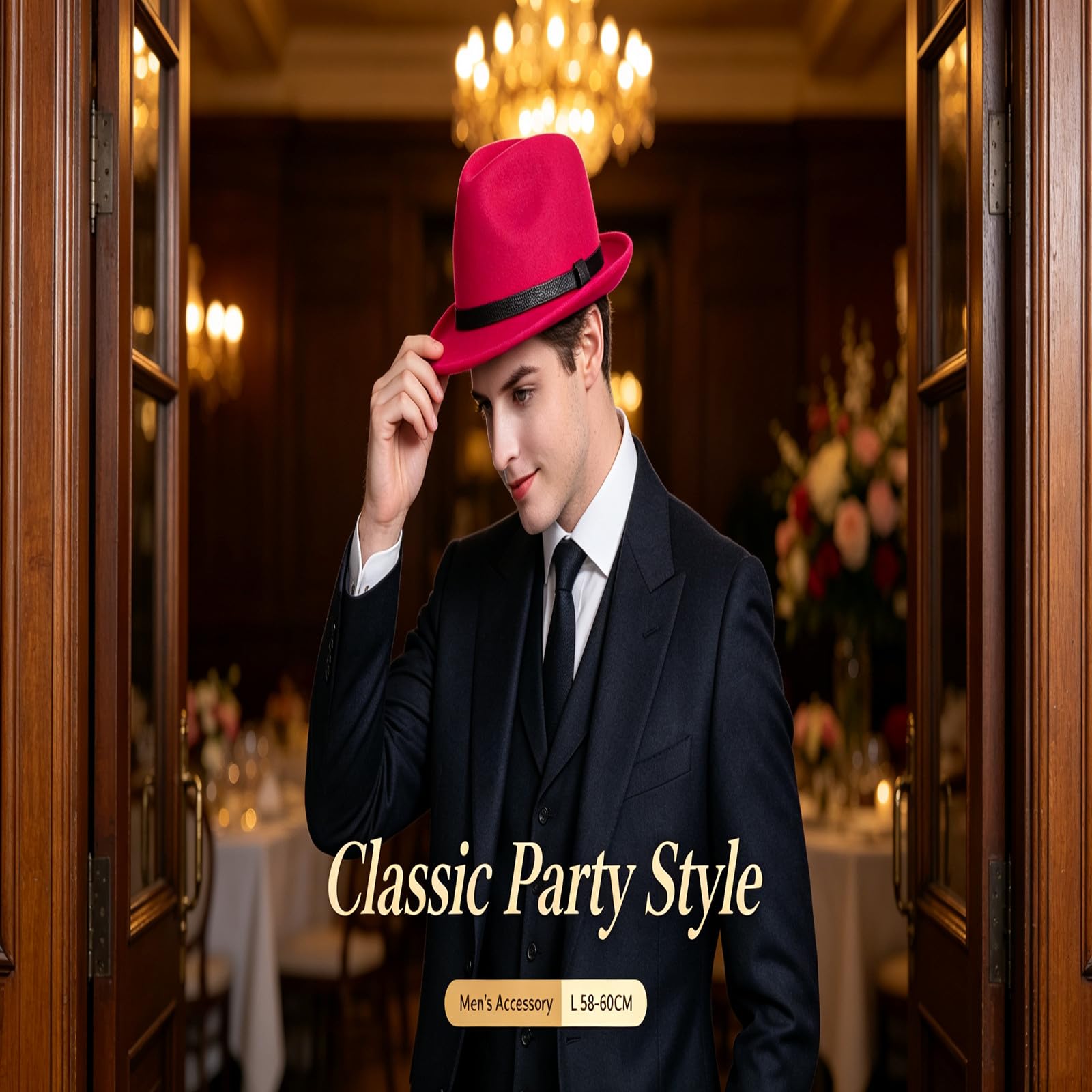 HEYANN Fedora Hut Mode Filz Hüte für Herren Damen Wollfilz Herrenhut Jazz Cap Kurzer Krempe Trilby Hut mit Eleganter Panama Hut Damen Gentlemans
