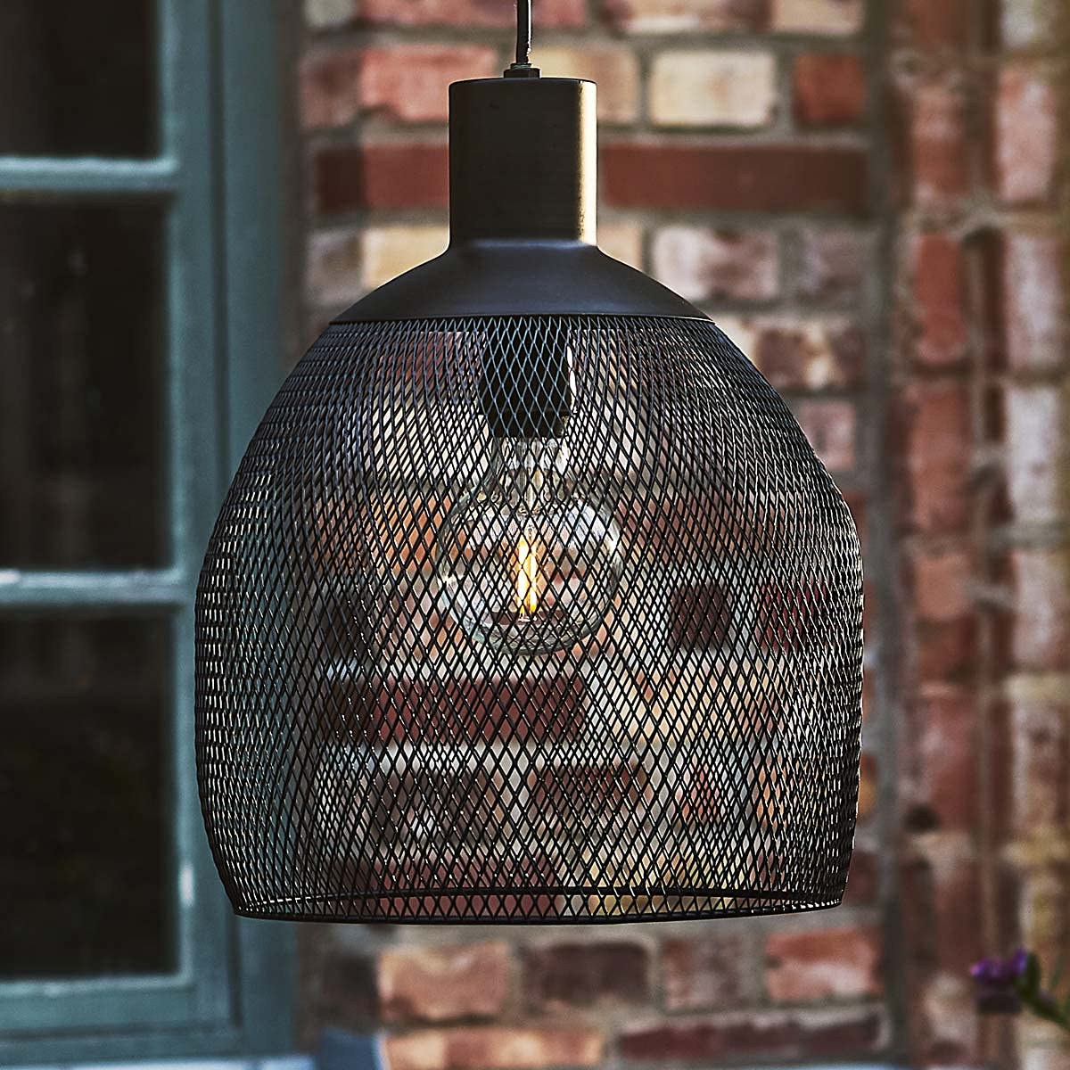 Best Season "Sunlight" LED Solar Hängelampe - Maße: 29x35cm, Schwarz, Warmweißes Licht, Solarpanel und austauschbarer Akku - Für eine zauberhafte Atmosphäre im Freien